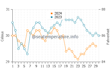 Températures de l'eau à Bunaken en novembre