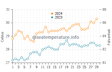 Canggu water temp chart in November