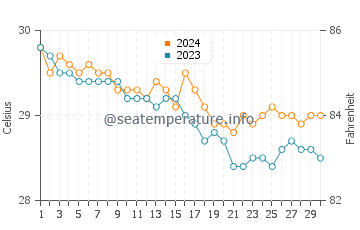 Temperature dell'acqua a Canto de la Playa a novembre