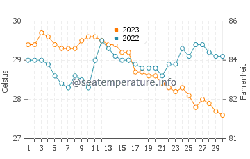 Temperatura vode u Catanauan u studenom
