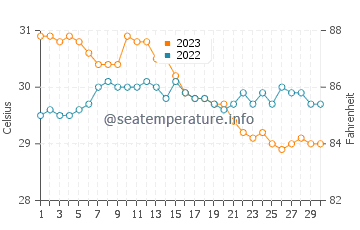 Temperatura del agua en Catmondaan en noviembre