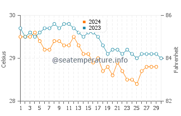 Cayman Brac water temp chart in November