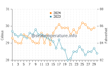 Temperatura da água em Chichiriviche em novembro