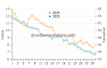 Temperature dell'acqua a Cook's Bay a novembre