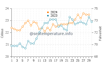 Temperature dell'acqua a Costeira do Pirajubae a novembre