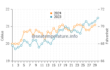 Temperature dell'acqua a Curl Curl a novembre