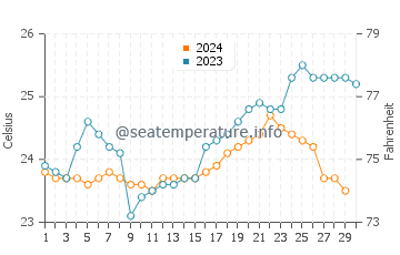 Puerto Rico water temp chart in November