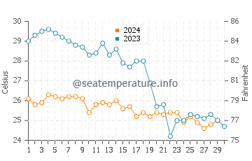 Temperatura del agua en Ein Bokek en noviembre