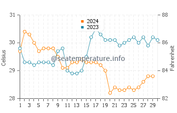 Temperature dell'acqua a El Zonte a novembre
