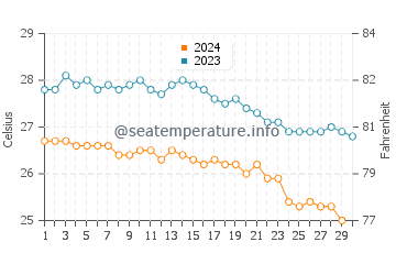 Temperatura del agua en Arrecife de Elphinstone en noviembre
