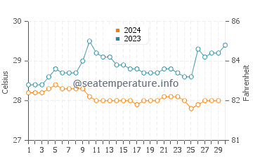 Temperature dell'acqua a Golfito a novembre