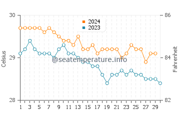 Temperature dell'acqua a Gustavia a novembre