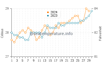 Températures de l'eau à Jambiani en novembre
