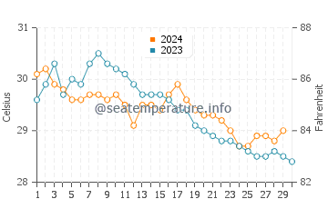 Koh Samui water temp chart in November