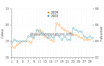 Kovalam water temp chart in November