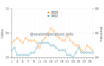Températures de l'eau à Pequeno en novembre