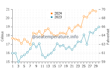 Temperature dell'acqua a Mar de Ajo a novembre