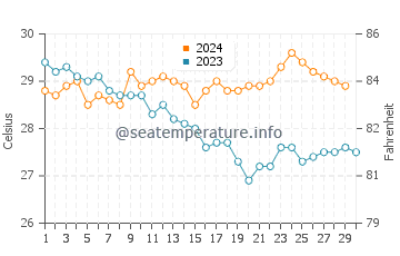 Temperature dell'acqua a Isola Margarita a novembre