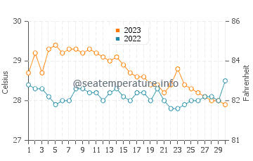 Températures de l'eau à Matnog en novembre