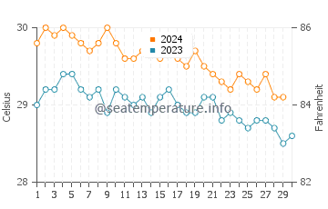 Températures de l'eau à Mejit en novembre
