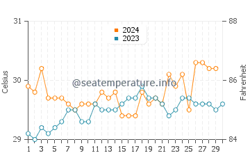 Misool water temp chart in November