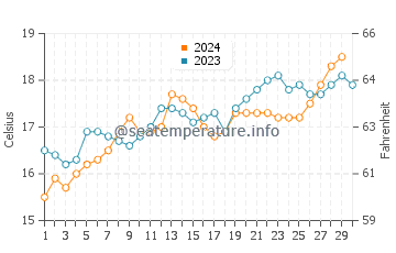 Ngunguru water temp chart in November