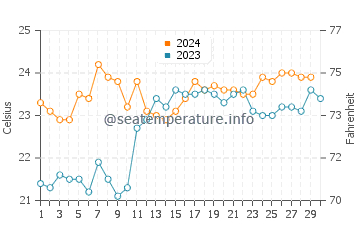 Temperature dell'acqua a Palmas do Arvoredo a novembre