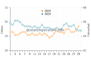 Temperatura da água em El Porvenir em novembro