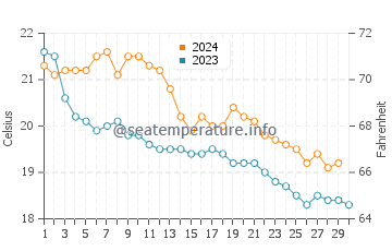 Temperature dell'acqua a Platja de Ses Illetes a novembre