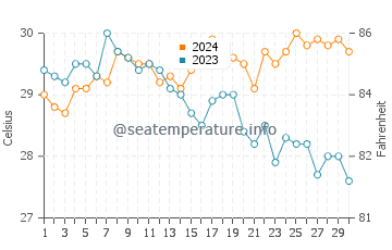 Temperature dell'acqua a Playa La Rosa a novembre