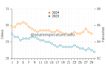 Temperature dell'acqua a Pointe du Bout a novembre