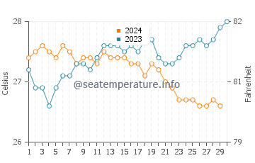 Temperature dell'acqua a Ponta Verde a novembre