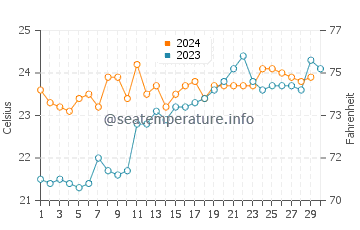 Temperature dell'acqua a Praia do Estaleiro a novembre