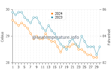 Temperature dell'acqua a Puerto Plata a novembre