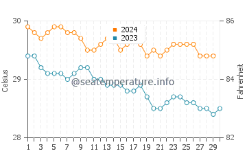 Temperature dell'acqua a Sainte-Marie a novembre