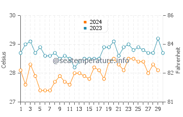 Temperature dell'acqua a Sao Jose de Ribamar a novembre