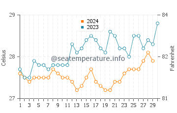 Sao Jose dos Angolaresh water temp chart in November