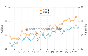 Saparua water temp chart in November