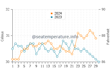 Températures de l'eau à Sedayulawas en novembre