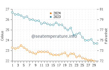Températures de l'eau à Sidon en novembre