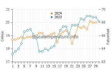 Temperature dell'acqua a Sussex Inlet a novembre