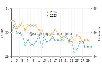 Temperatura vode u Taroa u studenom