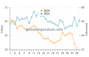 Temperature dell'acqua a Tecoanapa a novembre