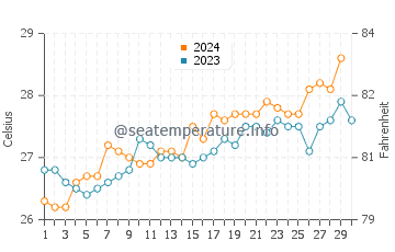 Temperature dell'acqua a Toamasina a novembre