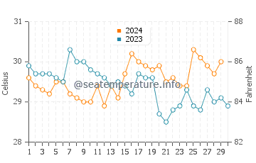 Températures de l'eau à Tucacas en novembre
