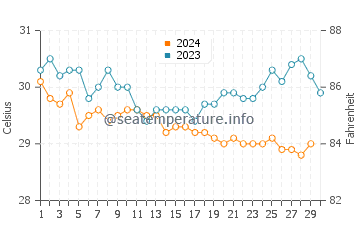 Temperature dell'acqua a Yaren a novembre