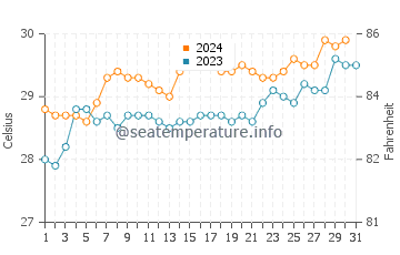Cow Bay water temp chart in December
