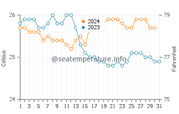 Wassertemperatur Banzai Pipeline im Dezember