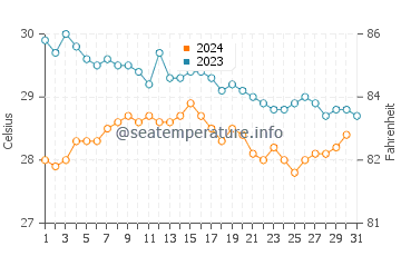 Températures de l'eau à Benaulim en décembre