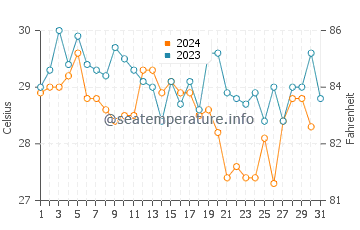 Temperature dell'acqua a Cotonou a dicembre